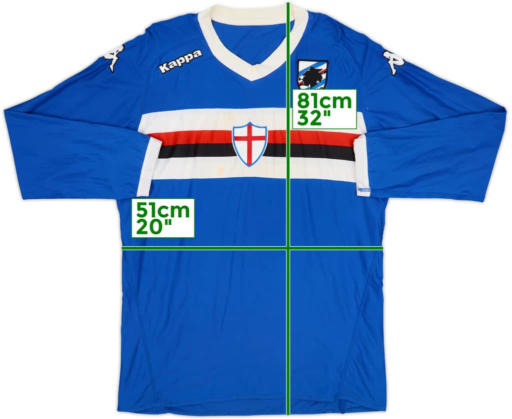 2010-11 Sampdoria Home L/S Shirt - 5/10 - (XL)