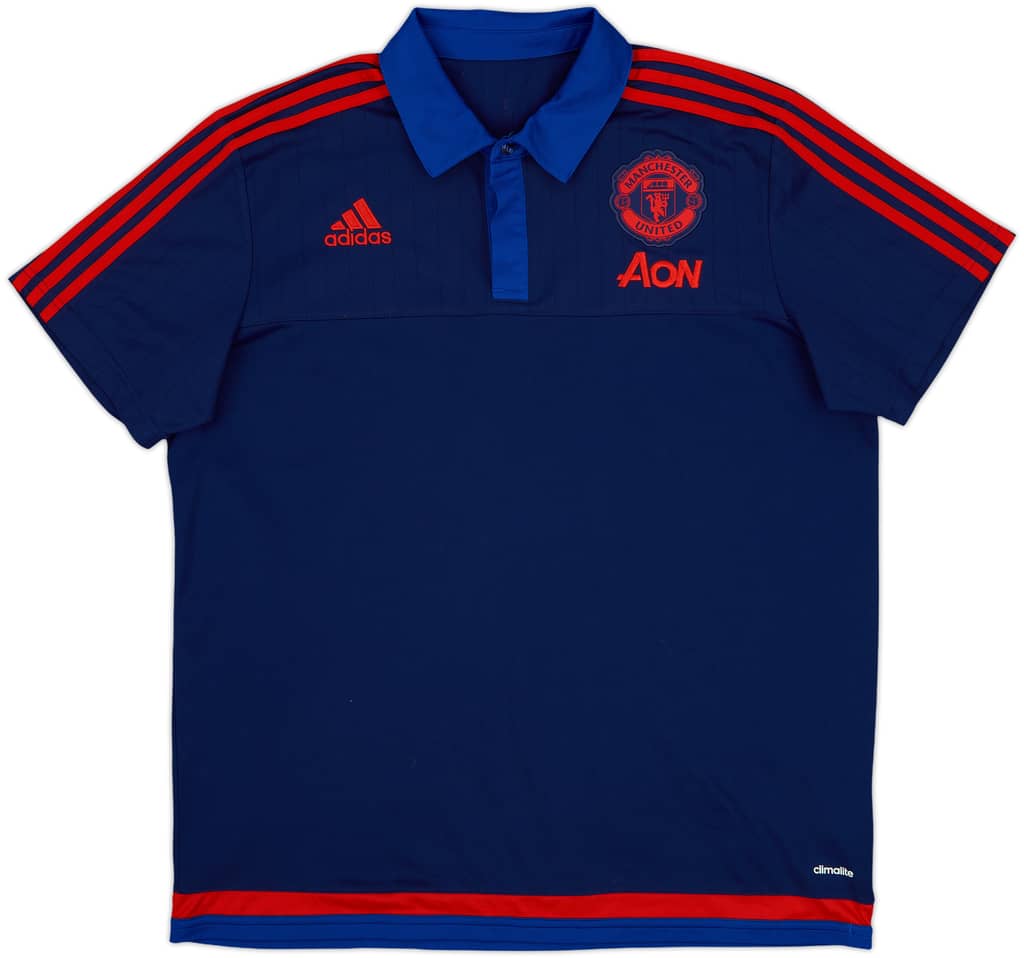 2015-16 Manchester United adidas Polo Shirt - 9/10 - (XL)