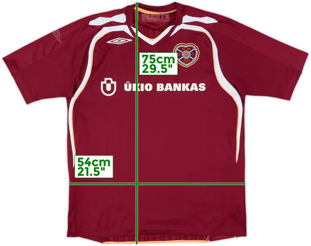 2007-08 Hearts Home Shirt - 6/10 - (L)
