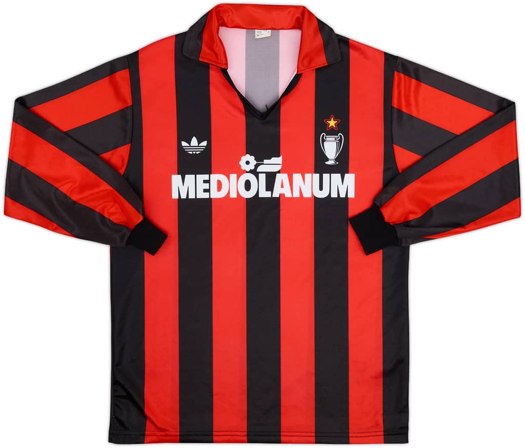 1990-91 AC Milan Basic Home L/S Shirt - 9/10 - (XS)