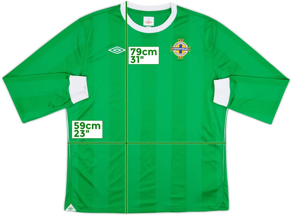 2010-12 Northern Ireland Home L/S Shirt - 7/10 - (XL)