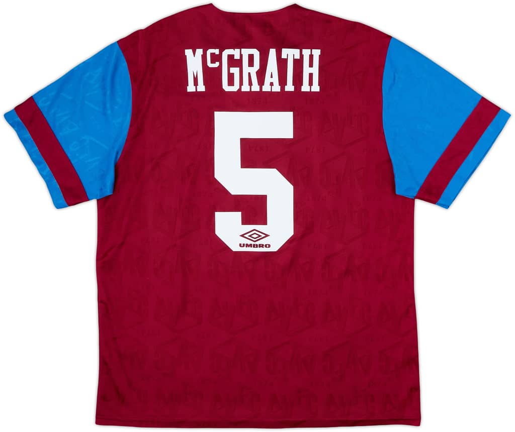1992-93 Aston Villa Home Shirt McGrath #5 - 8/10 - (XL)