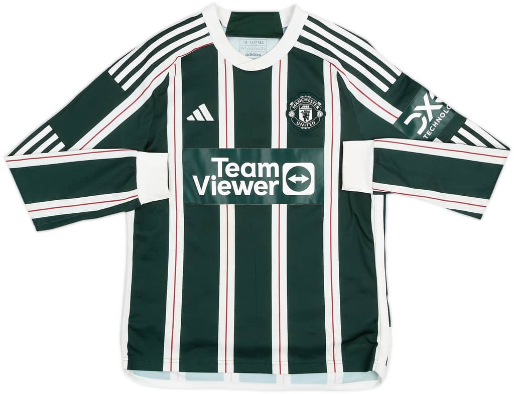 2023-24 Manchester United Away L/S Shirt - 8/10 - (L.Boys)