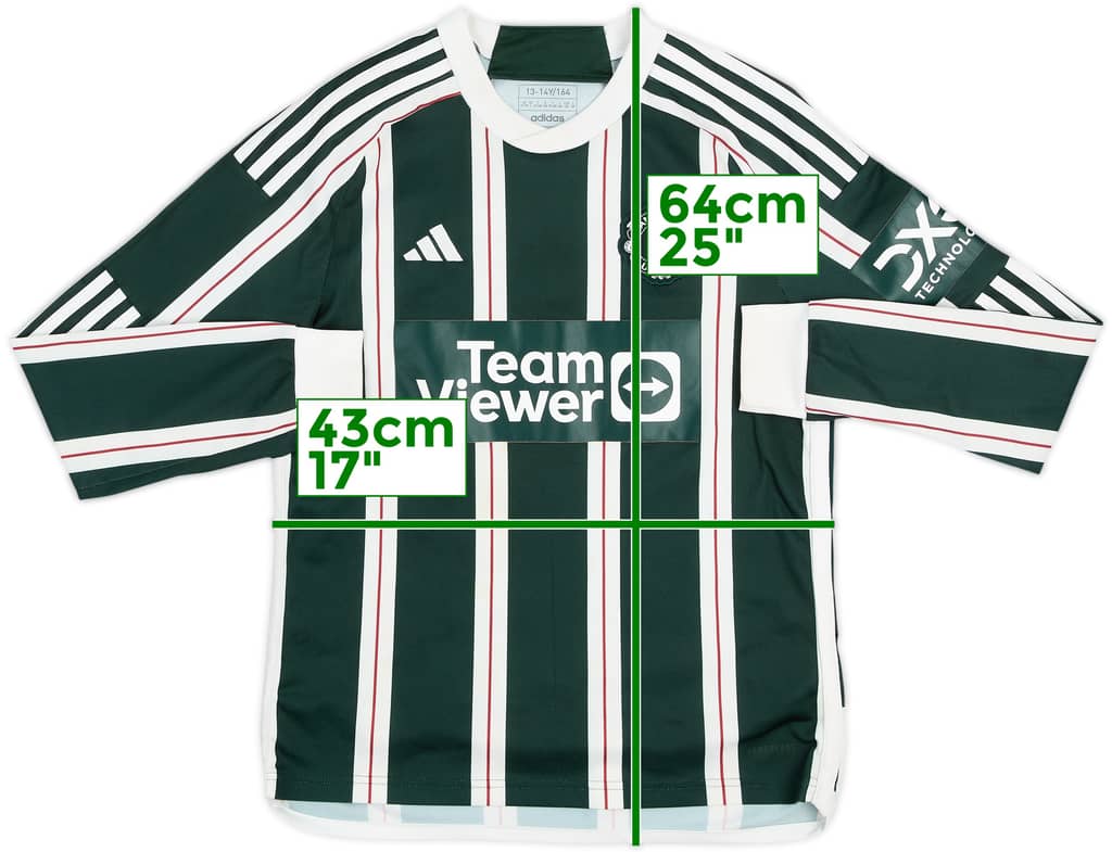 2023-24 Manchester United Away L/S Shirt - 8/10 - (L.Boys)