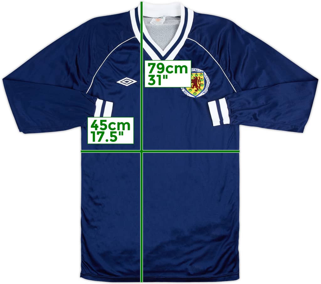 1982-83 Scotland Home Player Issue L/S Shirt - 10/10 - (M)