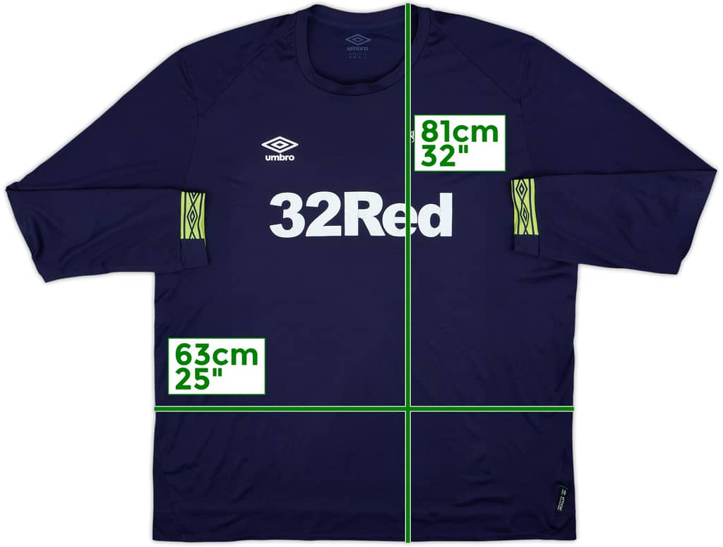 2018-19 Derby County Away L/S Shirt - 5/10 - (3XL)