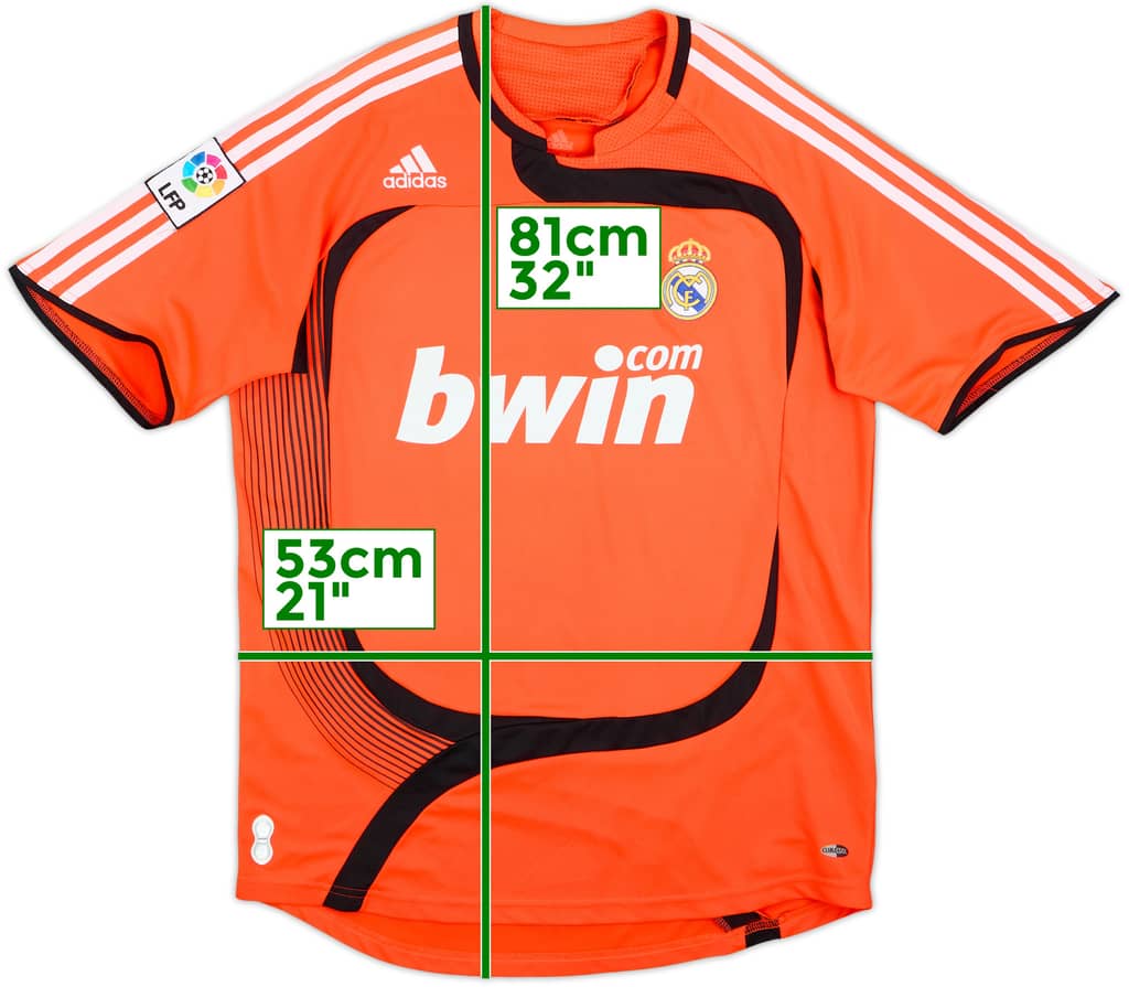 Camiseta de portero de manga corta del Real Madrid 2007-08 - 8/10 - (M)