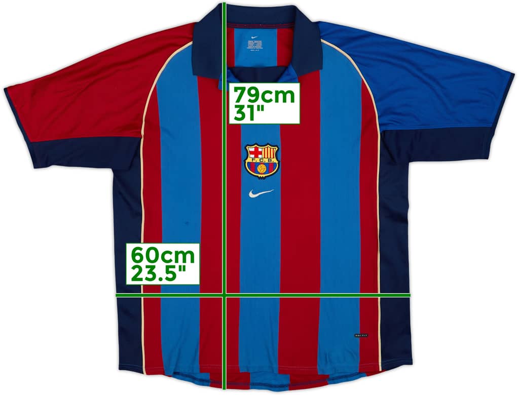 2001-02 Barcelona Home Shirt - 5/10 - (XL)