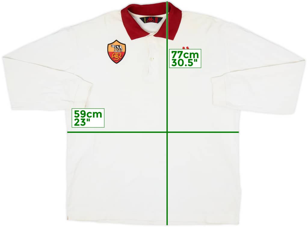2010-11 Roma Kappa Polo L/S Shirt - 9/10 - (XL)