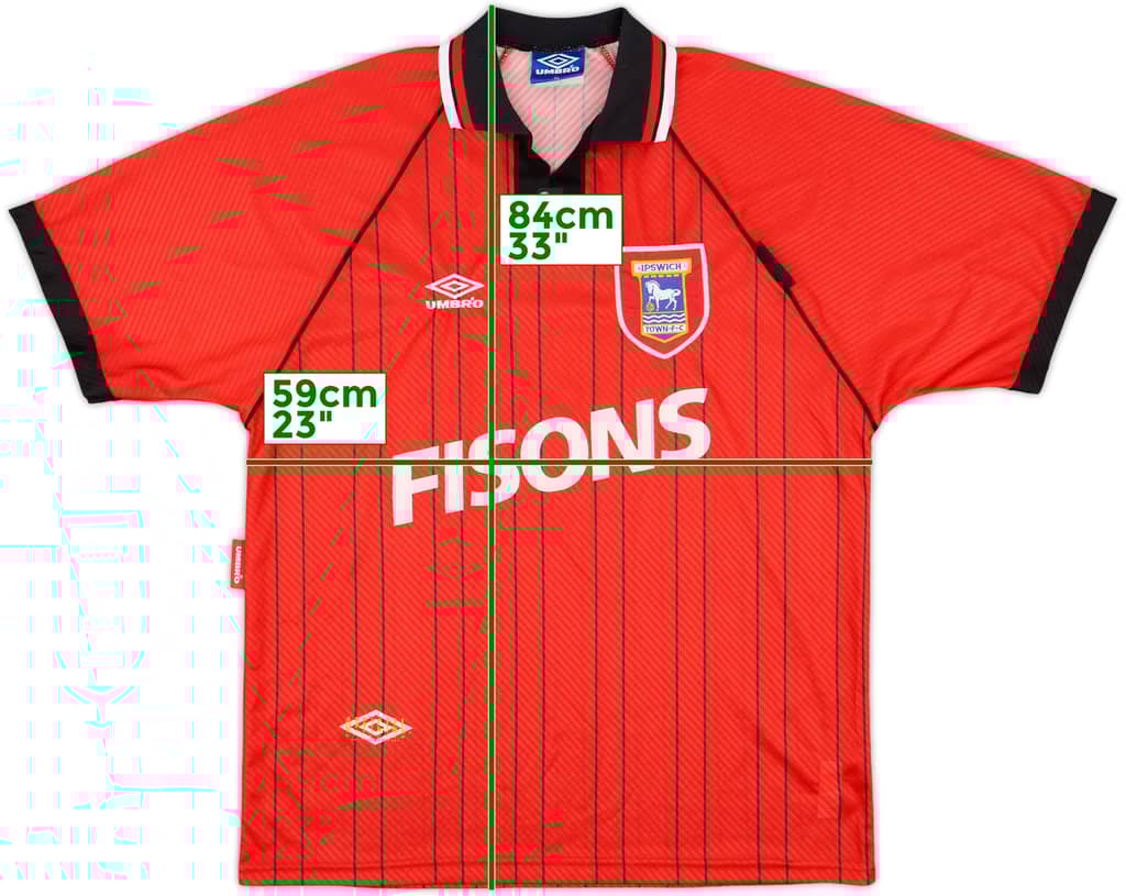 1993-95 Ipswich Away Shirt - 9/10 - (XL)