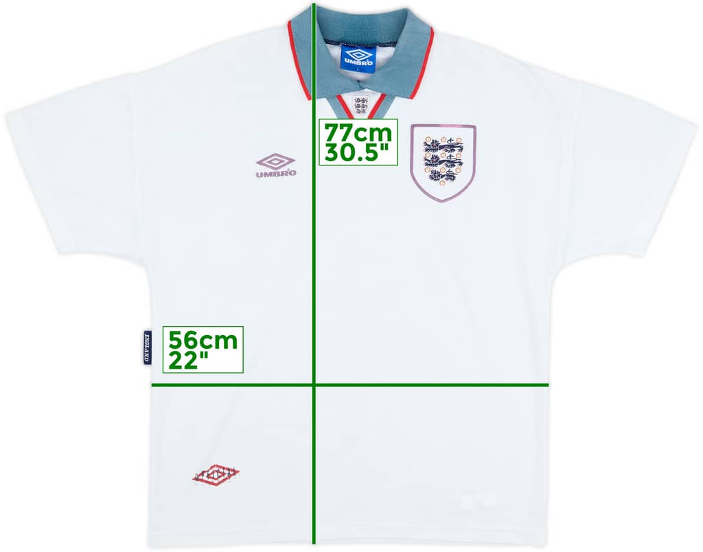 1993-95 England Home Shirt - 5/10 - (L)