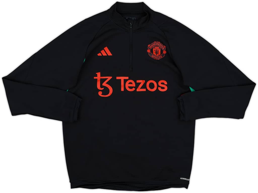 2023-24 Manchester United adidas 1/4 Zip Drill Top - 8/10 - (M)