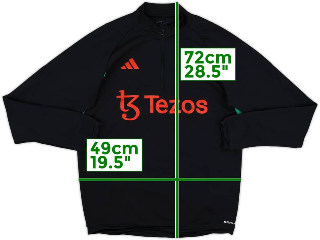 2023-24 Manchester United adidas 1/4 Zip Drill Top - 8/10 - (M)