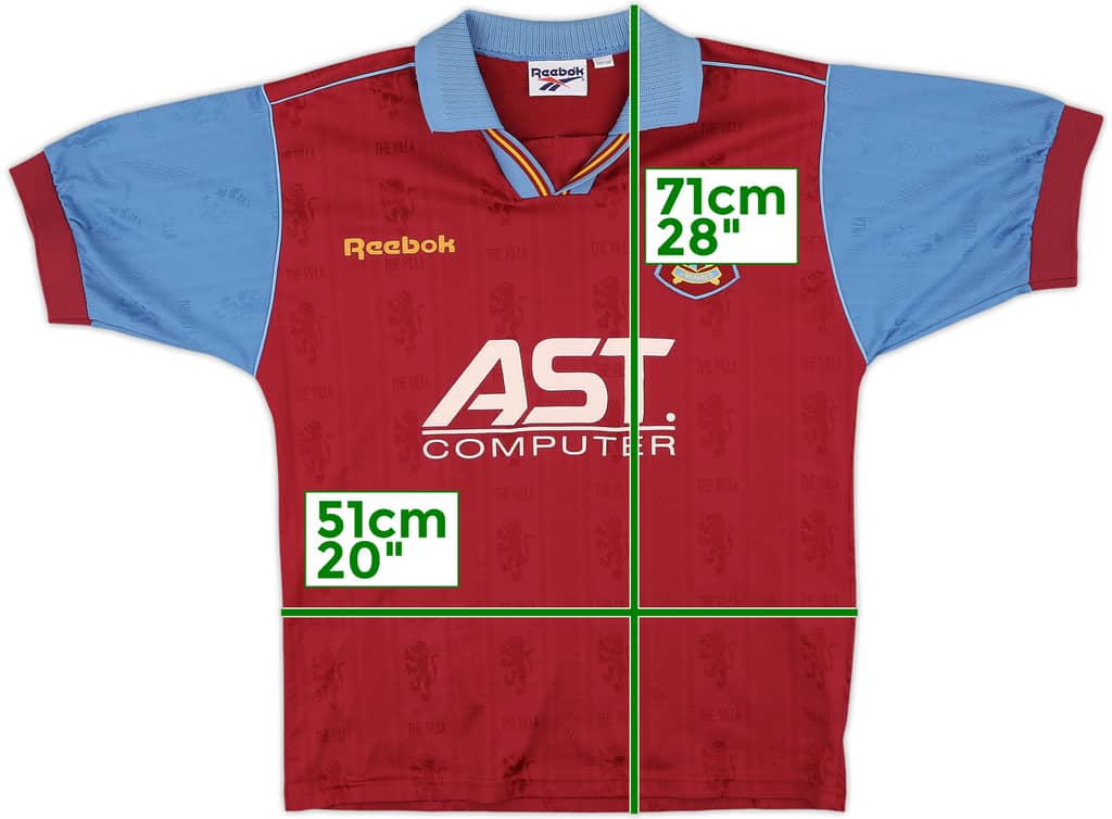 1995-97 Aston Villa Home Shirt - 8/10 - (S)