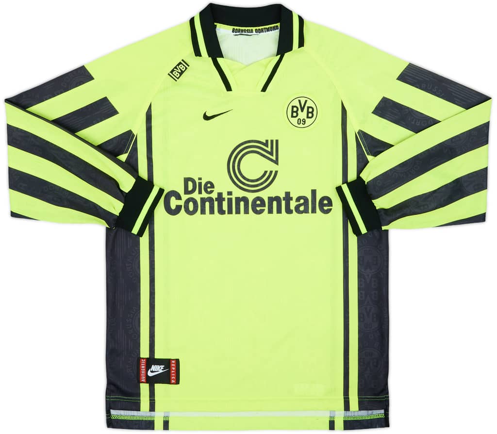 1996-97 Borussia Dortmund Home L/S Shirt - 9/10 - (XL.Boys)