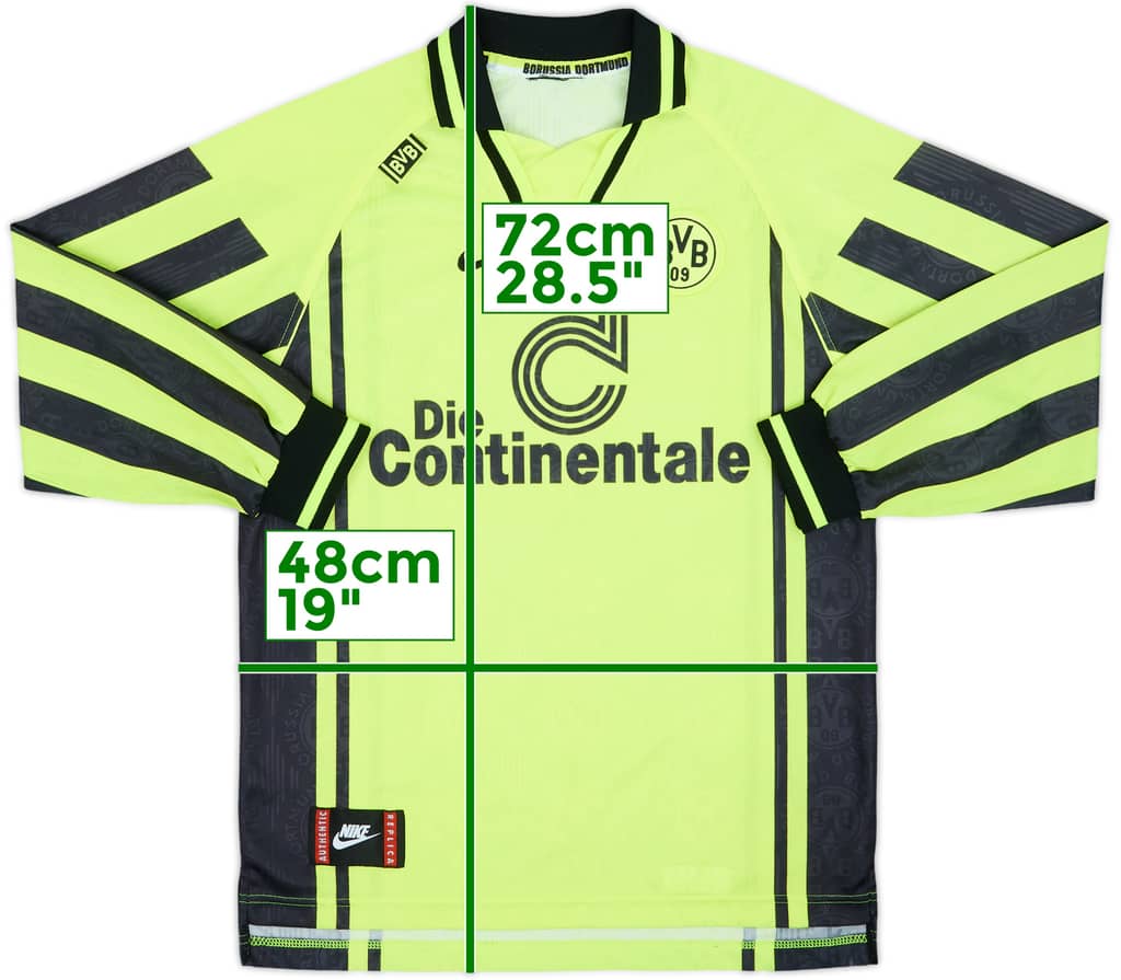 1996-97 Borussia Dortmund Home L/S Shirt - 9/10 - (XL.Boys)