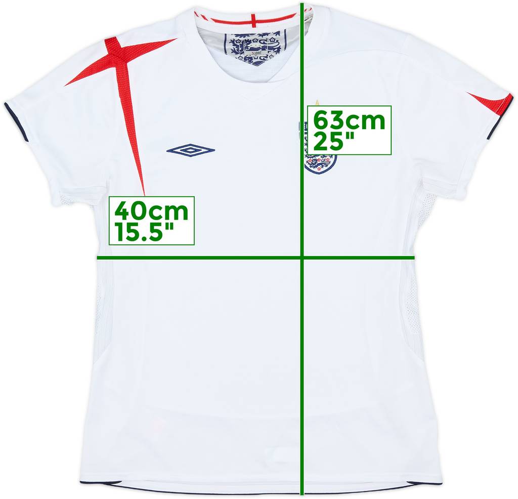 2005-07 England Home Shirt - 9/10 - (Women's M)