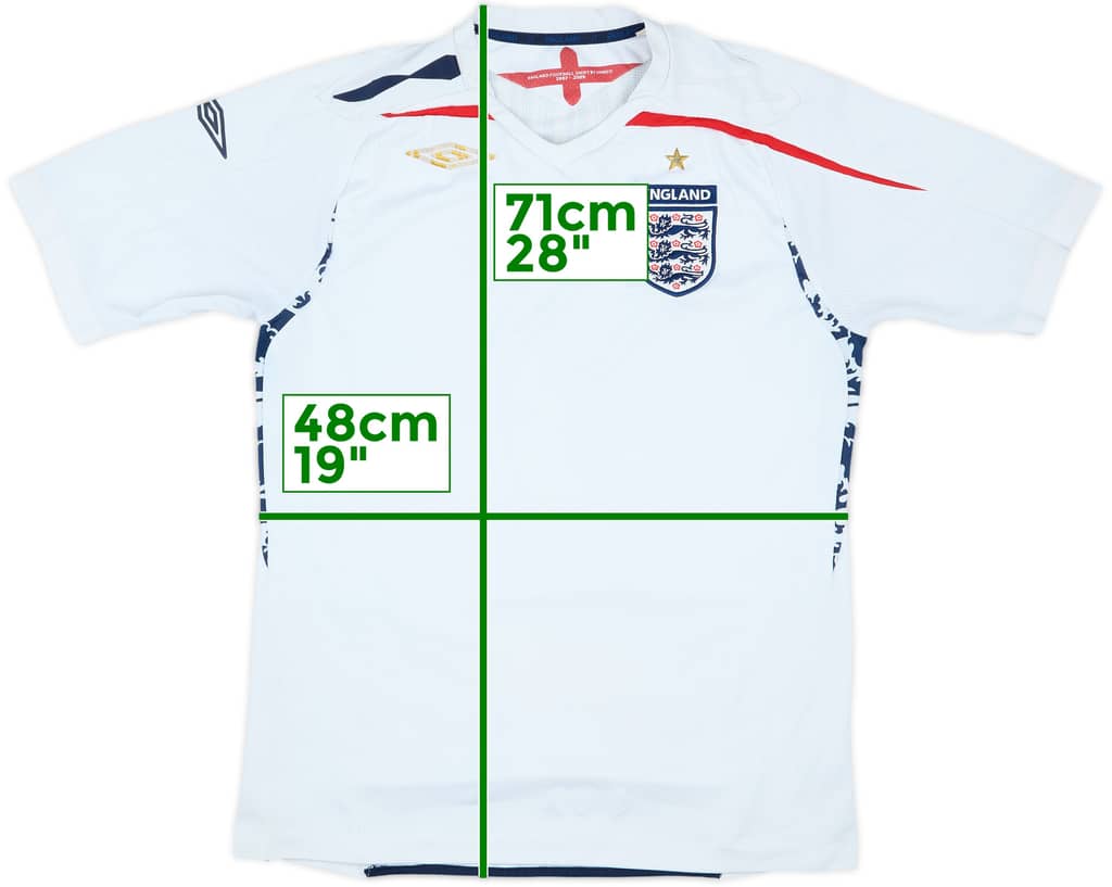 2007-09 England Home Shirt - 4/10 - (M)