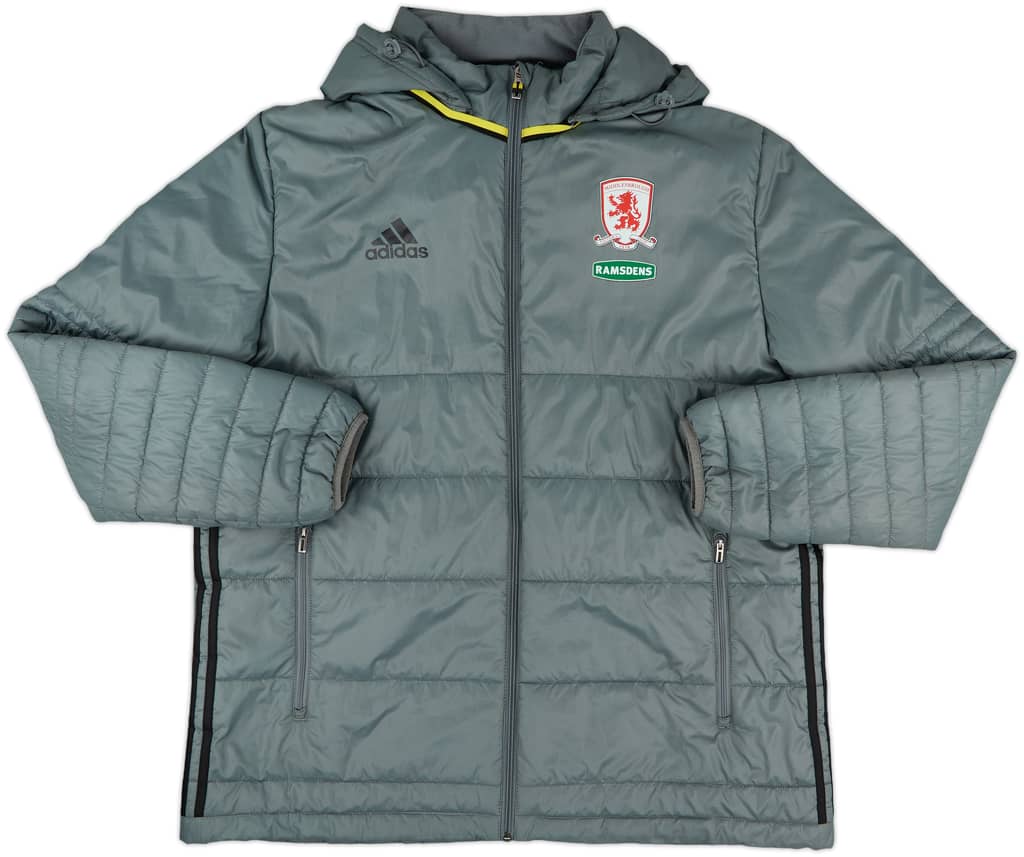 2016-17 Middlesbrough adidas Hooded Padded Bench Coat - 8/10 - (XL)