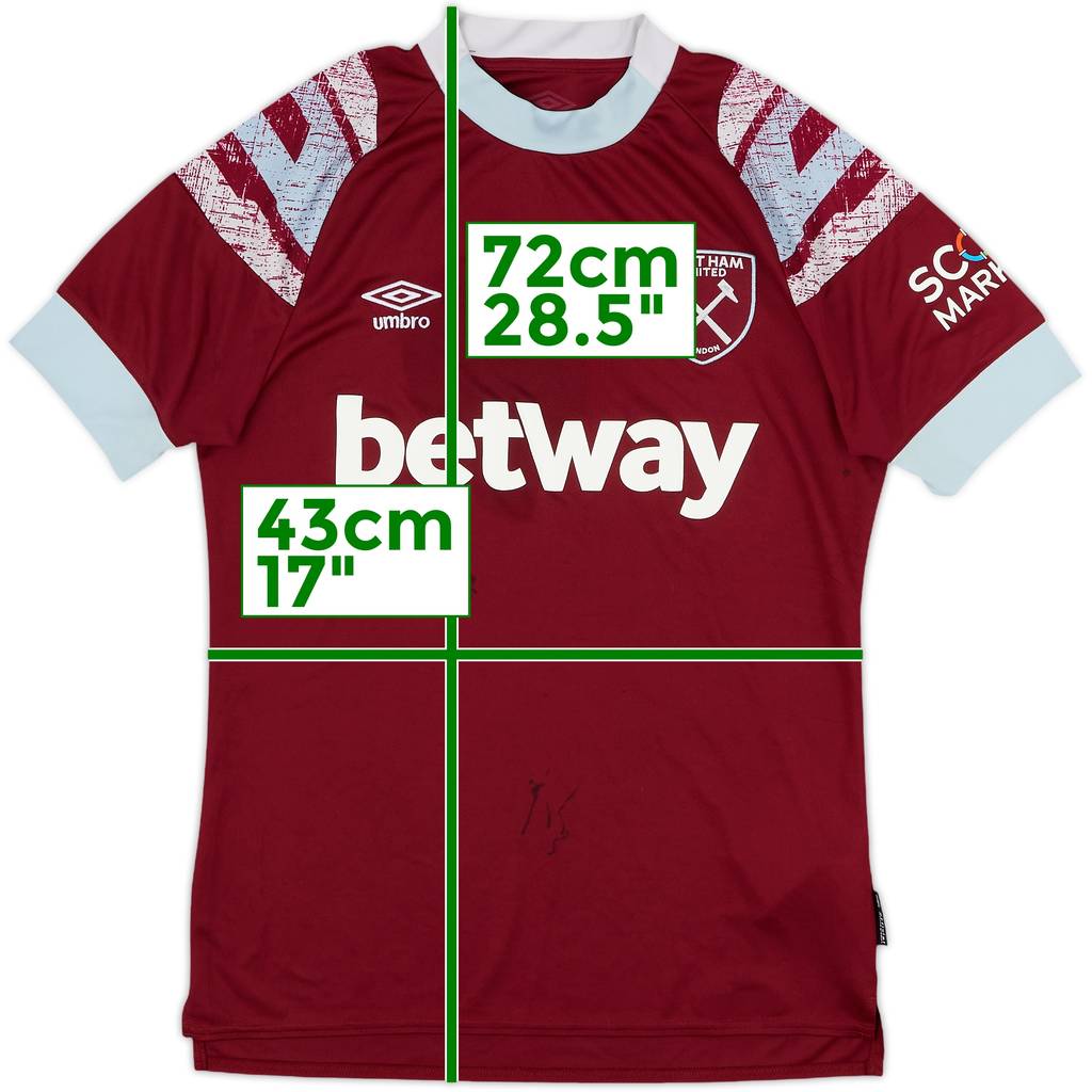 2022-23 West Ham Home Shirt - 5/10 - (S)