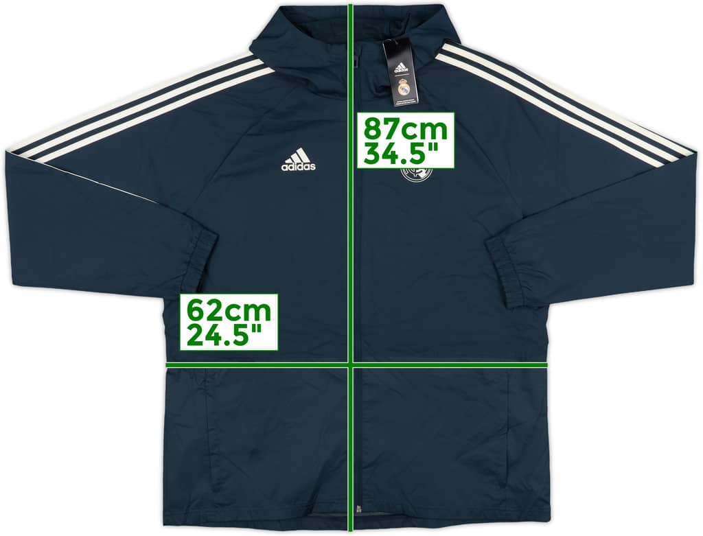 2018-19 Real Madrid adidas Hooded Rain Jacket (XL)