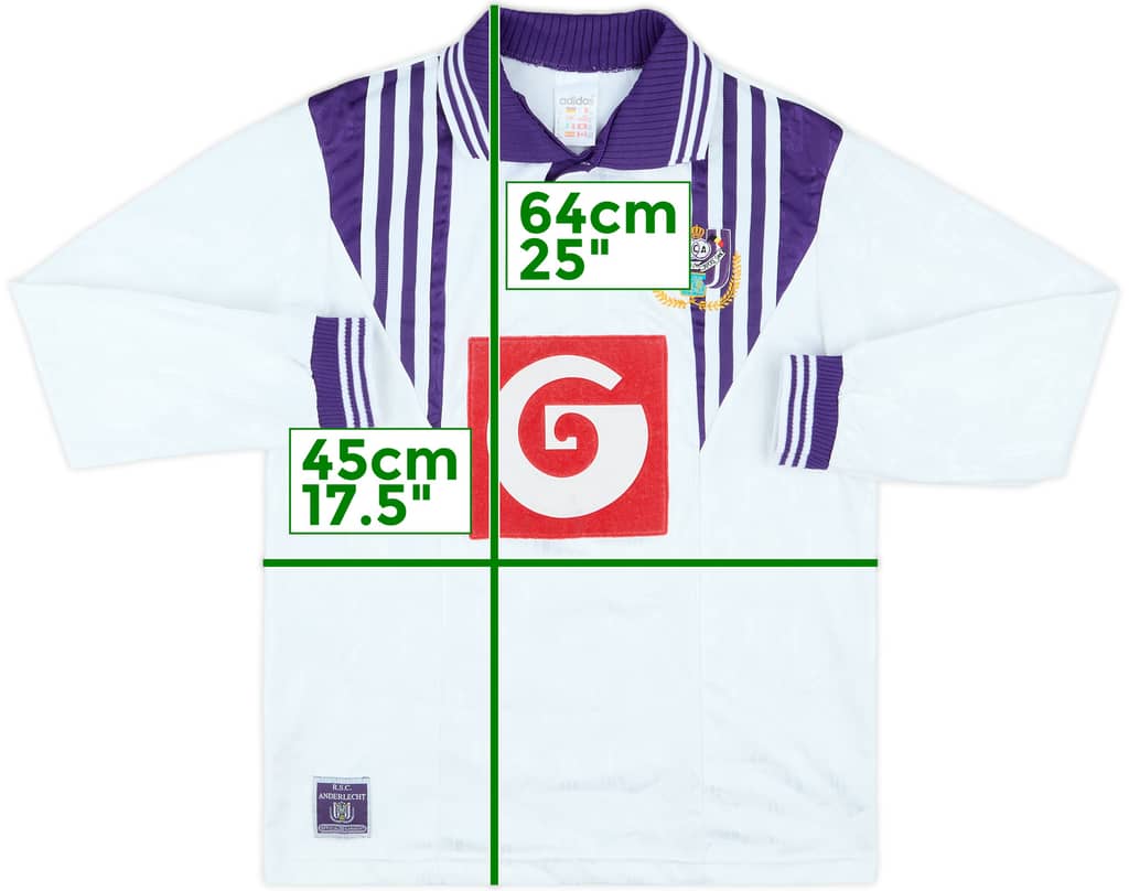 1996-97 Anderlecht Home L/S Shirt - 9/10 - (M.Boys)