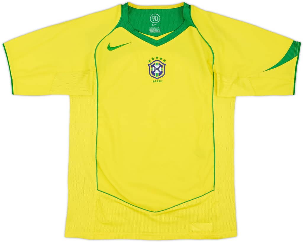 2004-06 Brazil Home Shirt - 8/10 - (L.Boys)