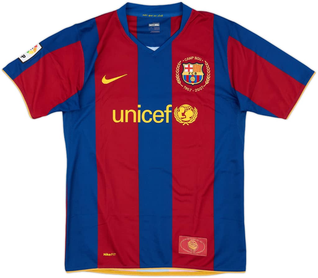 2007-08 Barcelona Home Shirt - 10/10 - (XL.Boys)