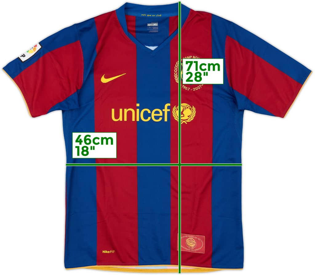 2007-08 Barcelona Home Shirt - 10/10 - (XL.Boys)