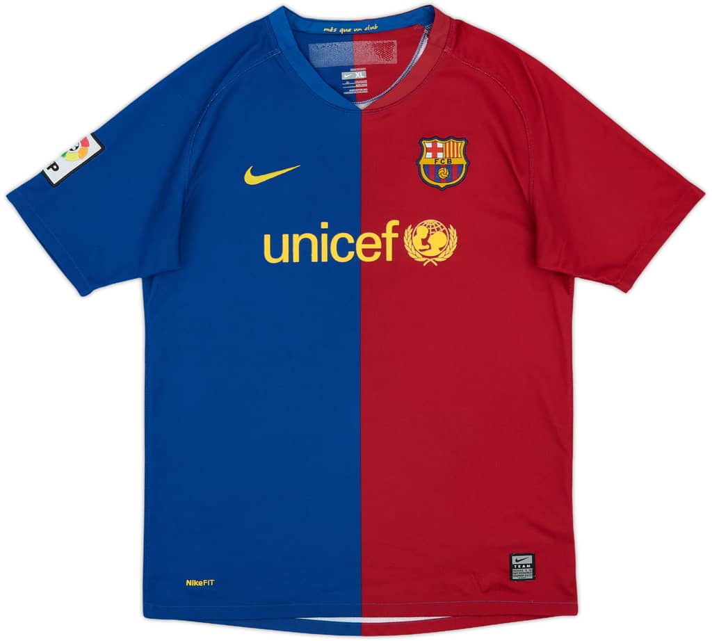 2008-09 Barcelona Home Shirt - 8/10 - (XL.Boys)