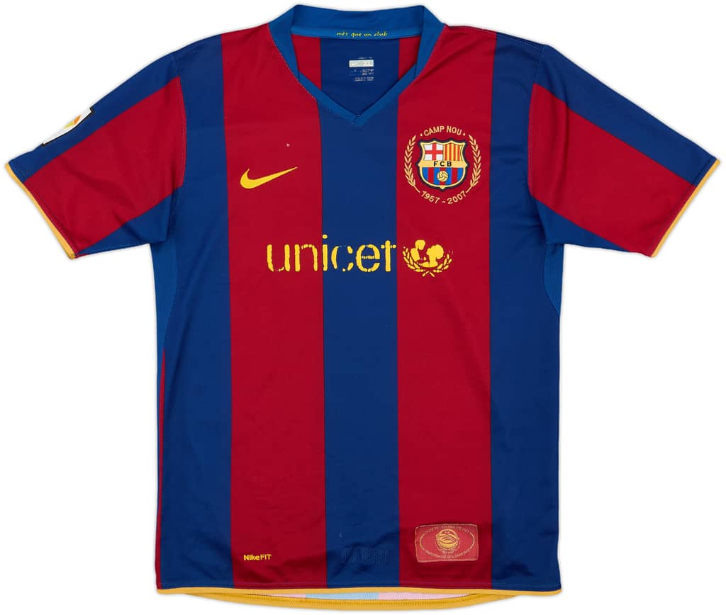 2007-08 Barcelona Home Shirt - 4/10 - (XL.Boys)