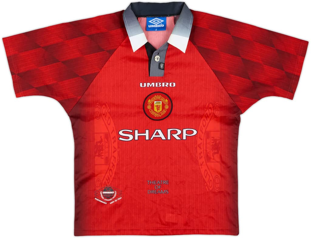 1996-98 Manchester United Home Shirt - 10/10 - (L.Boys)