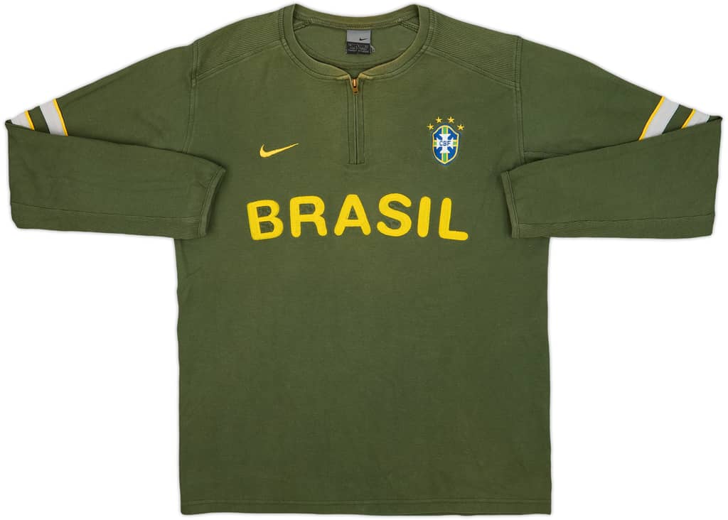 2002-04 Brazil Nike 1/4 Zip Sweat Top - 7/10 - (M)
