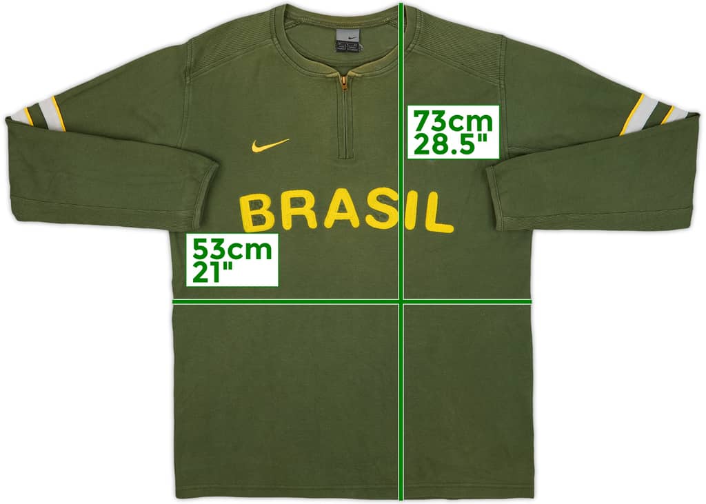 2002-04 Brazil Nike 1/4 Zip Sweat Top - 7/10 - (M)
