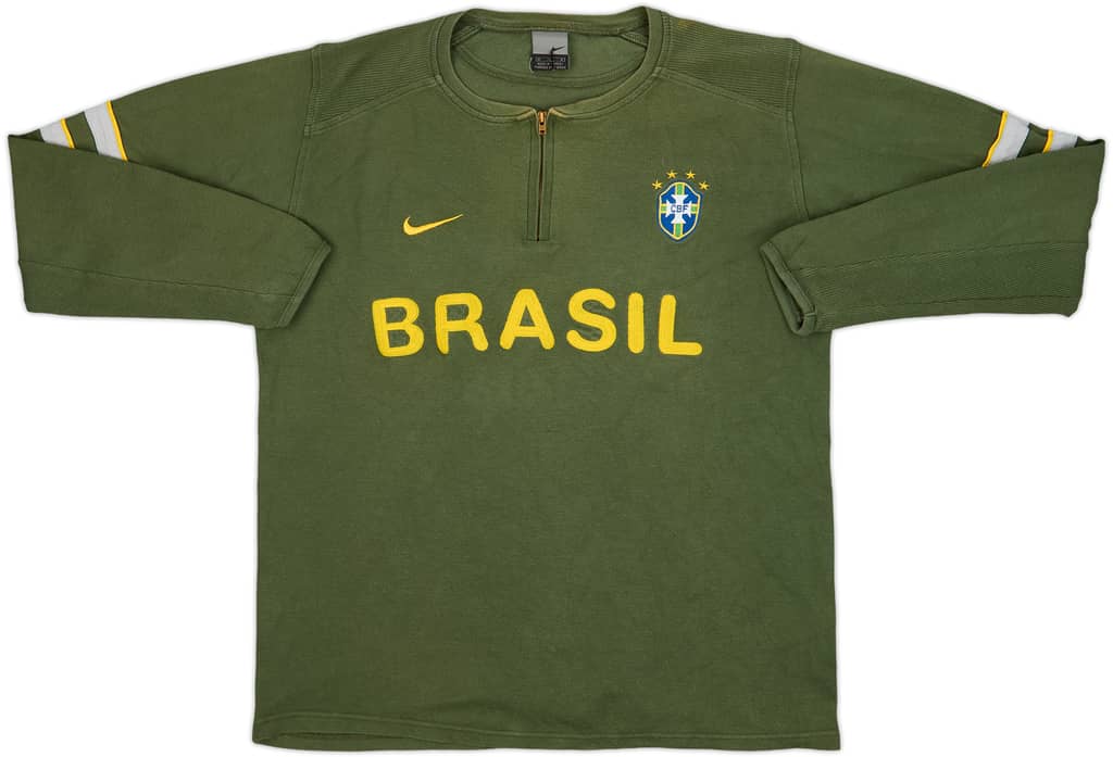 2002-04 Brazil Nike 1/4 Zip Sweat Top - 8/10 - (M)