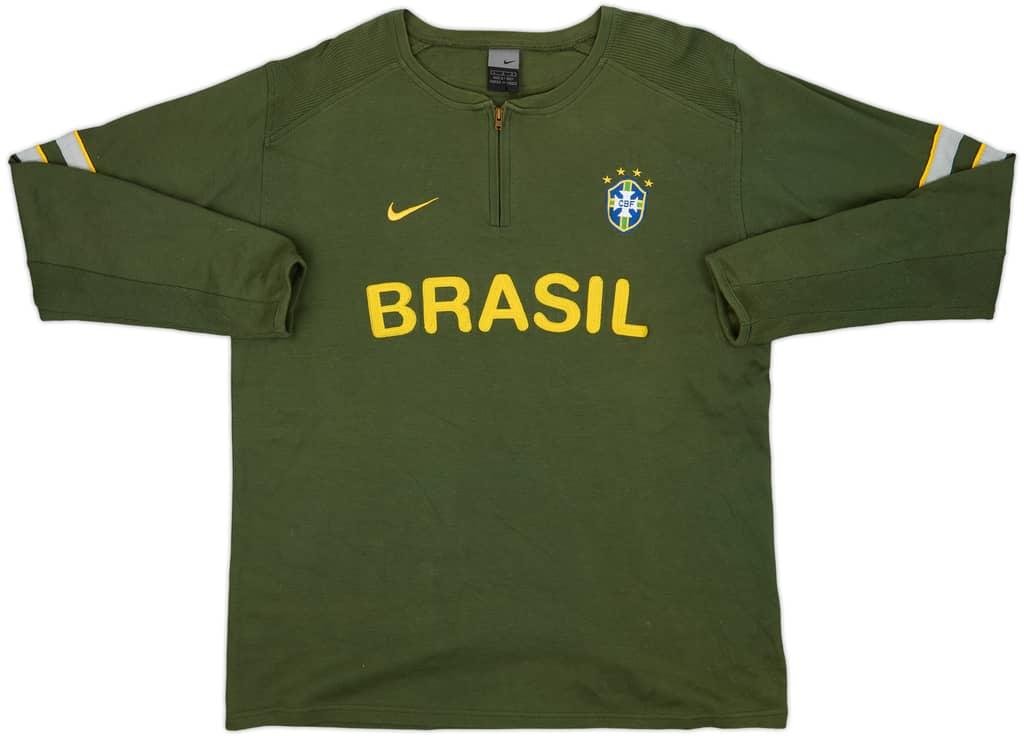2002-04 Brazil Nike 1/4 Zip Sweat Top - 8/10 - (L)