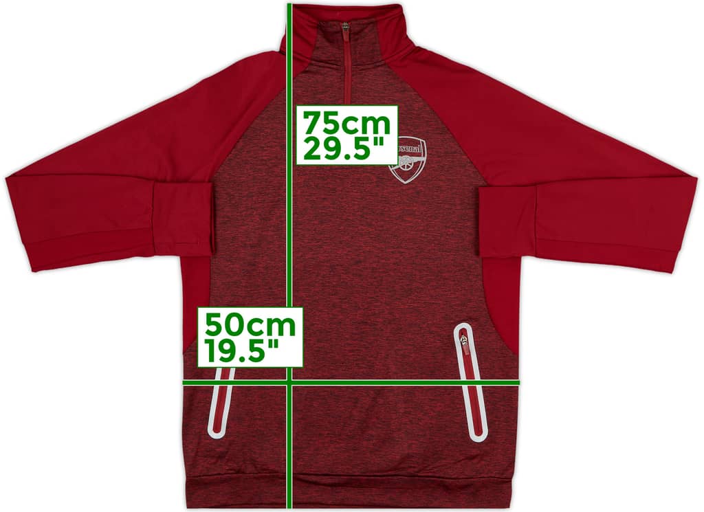 2018-19 Arsenal 1/4 Zip Training Top - 8/10 - (L)