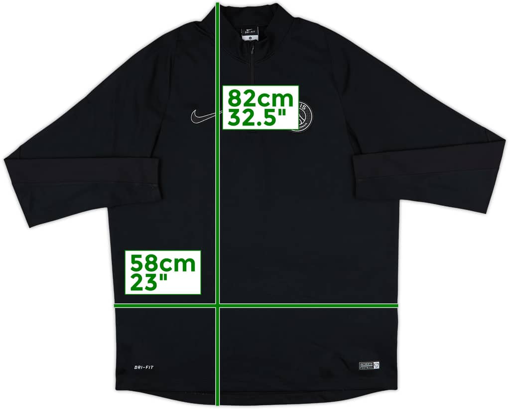 2015-16 Paris Saint-Germain Nike 1/4 Zip Drill Top - 8/10 - (XL)