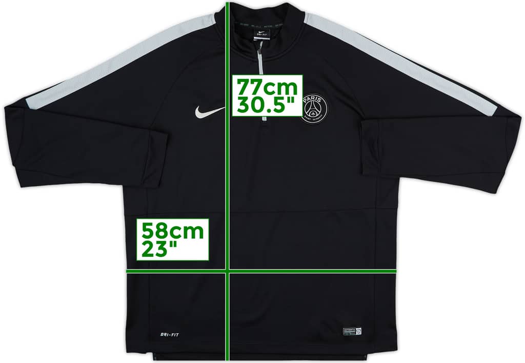 2014-15 Paris Saint-Germain Nike 1/4 Zip Drill Top - 8/10 - (XL)