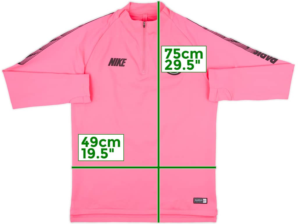 2019-20 Paris Saint-Germain Nike 1/4 Zip Training Top - 8/10 - (M)