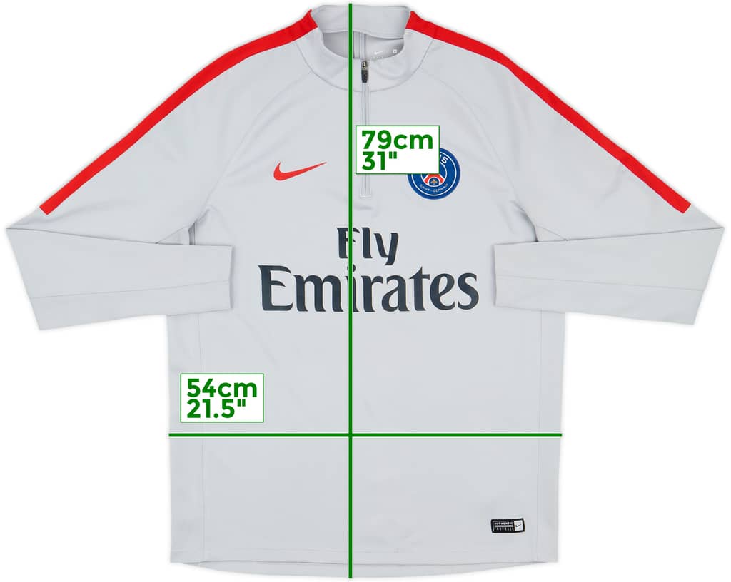 2016-17 Paris Saint-Germain Nike 1/4 Zip Training Top - 8/10 - (L)