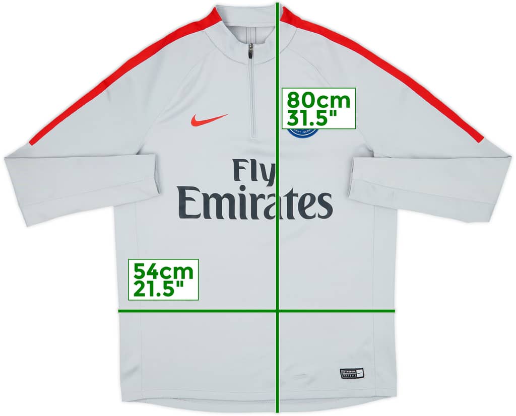 2017-18 Paris Saint-Germain Nike 1/4 Zip Drill Top - 8/10 - (L)