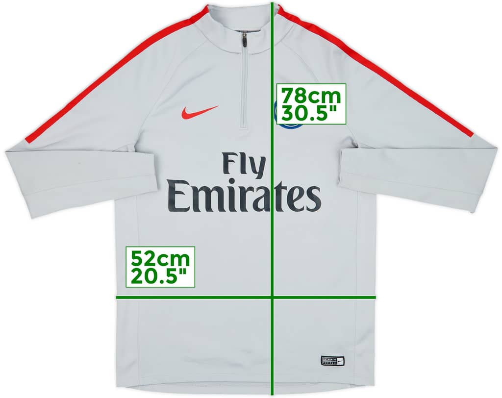 2017-18 Paris Saint-Germain Nike 1/4 Zip Drill Top - 7/10 - (M)