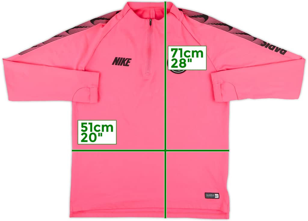 2019-20 Paris Saint-Germain Nike 1/4 Zip Training Top - 8/10 - (M)