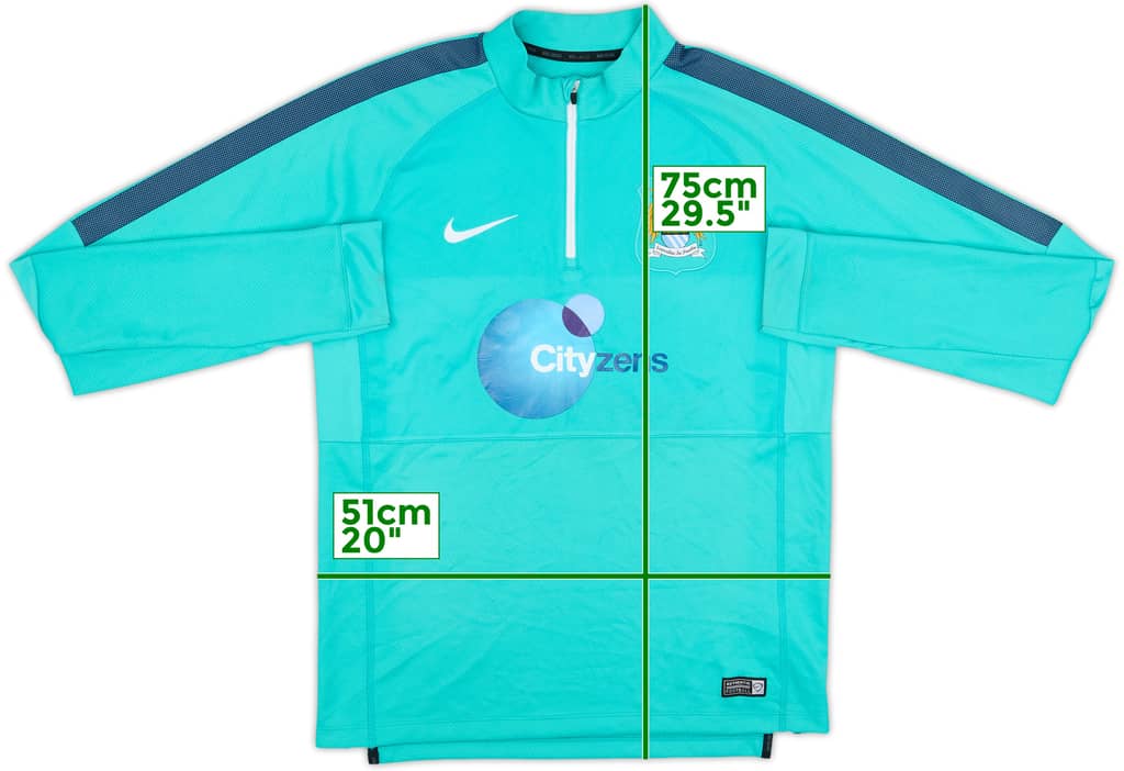 2015-16 Manchester City Nike 1/4 Training Top - 7/10 - (M)