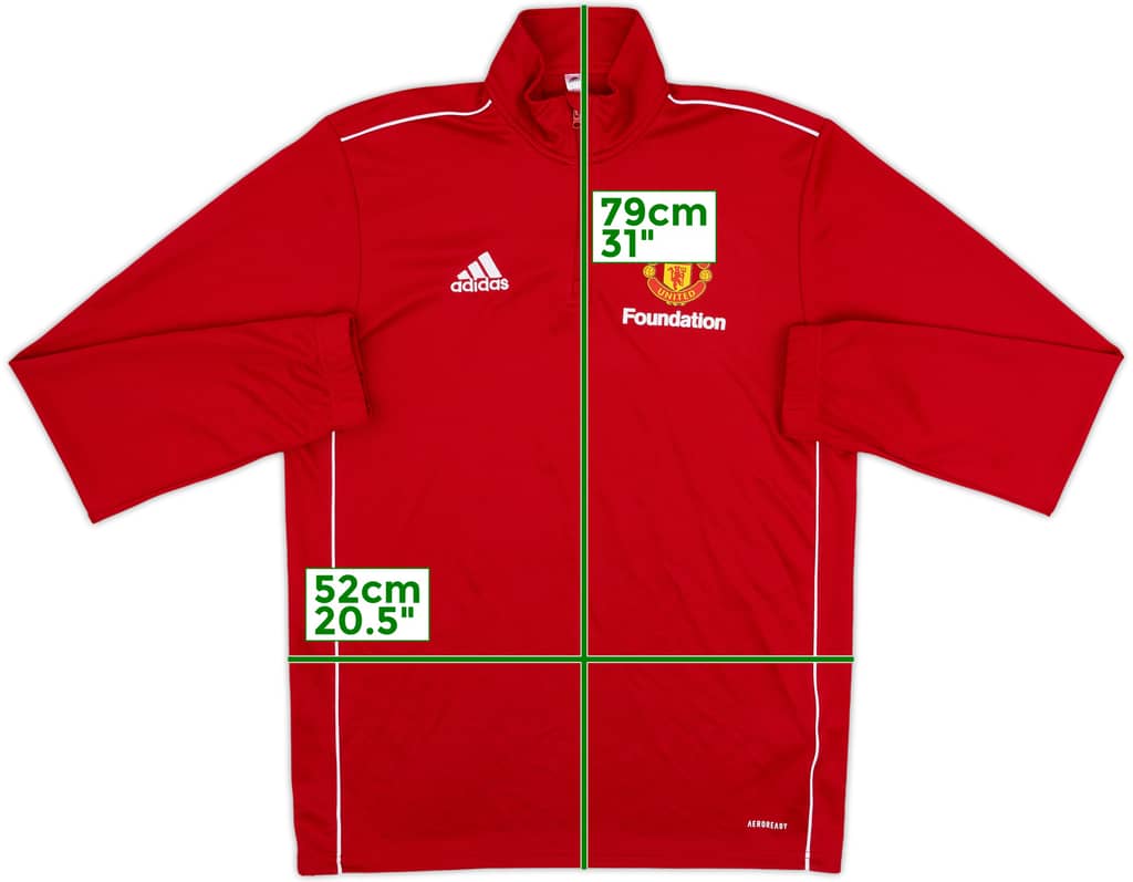 2020-21 Manchester United Foundation adidas 1/4 Zip Training Top - 8/10 - (M)