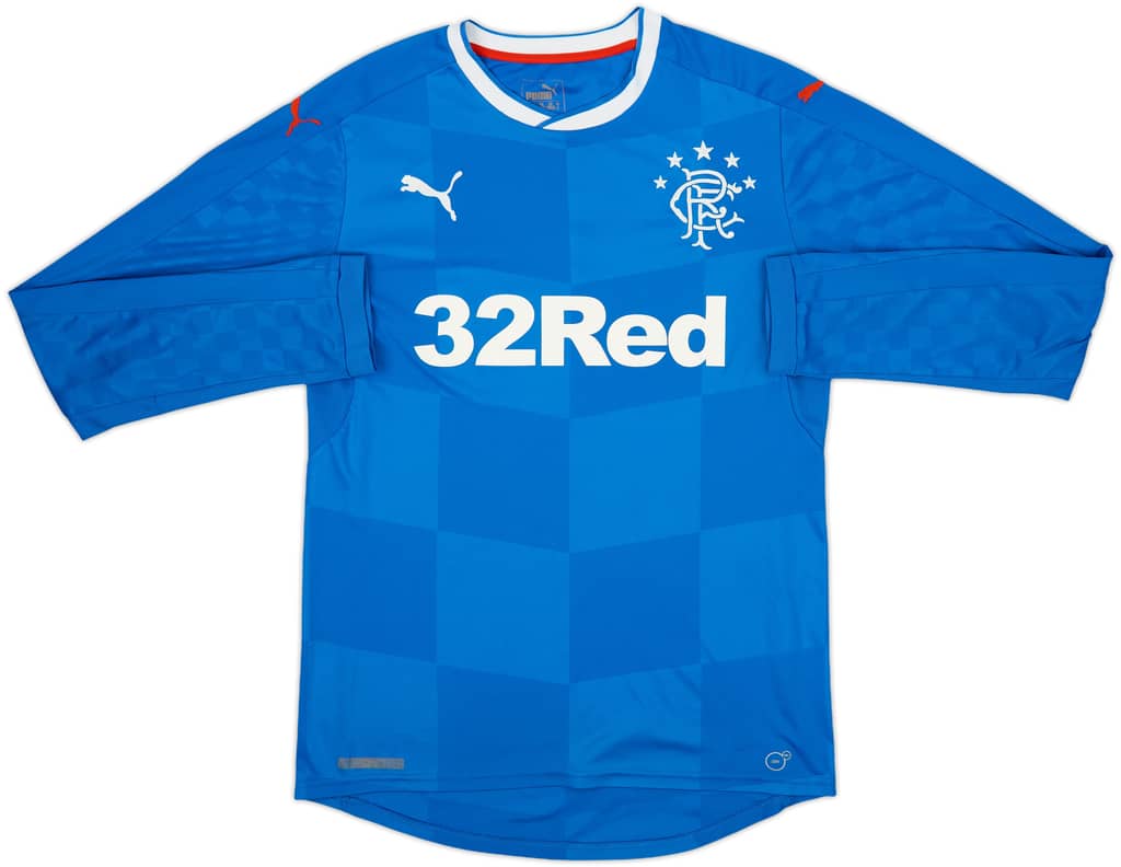 2016-18 Rangers Home L/S Shirt - 7/10 - (S)