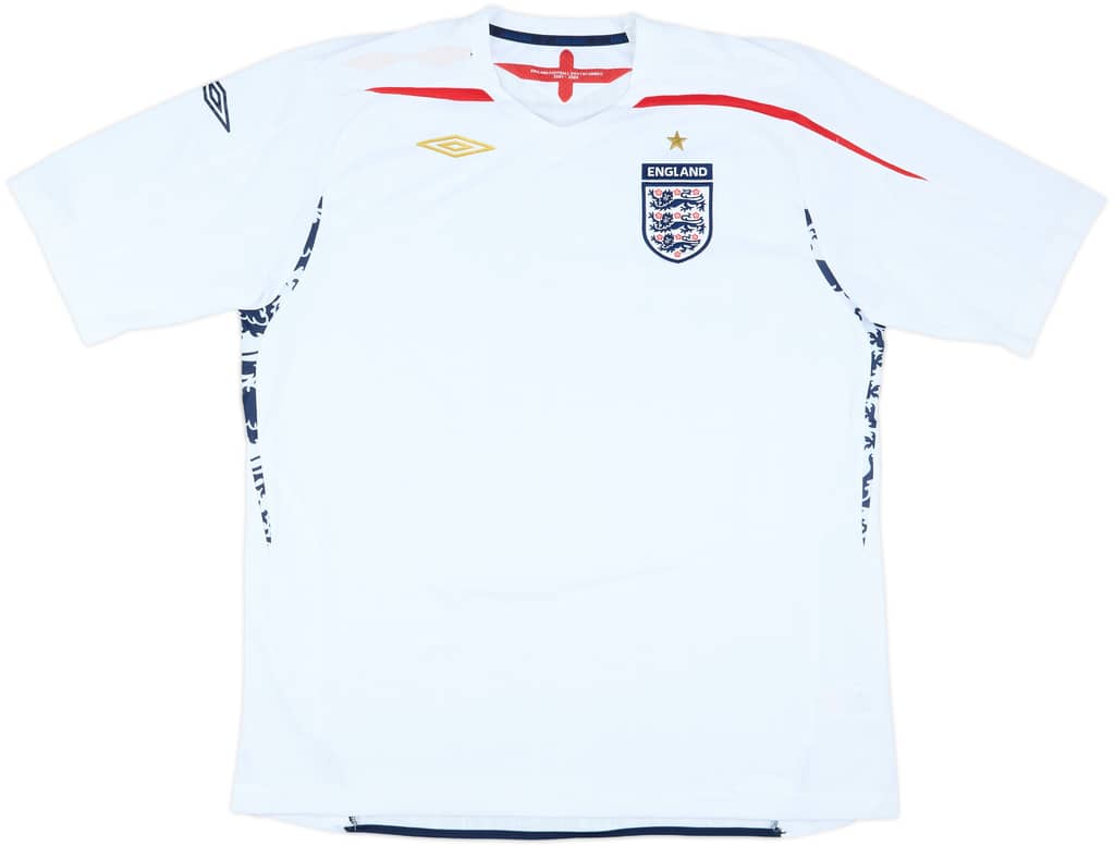 2007-09 England Home Shirt - 5/10 - (XXL)