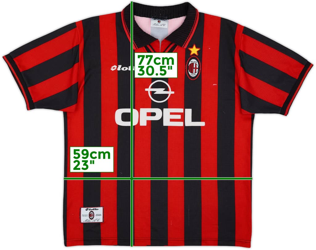 1996-97 AC Milan Home Shirt - 6/10 - (XL)