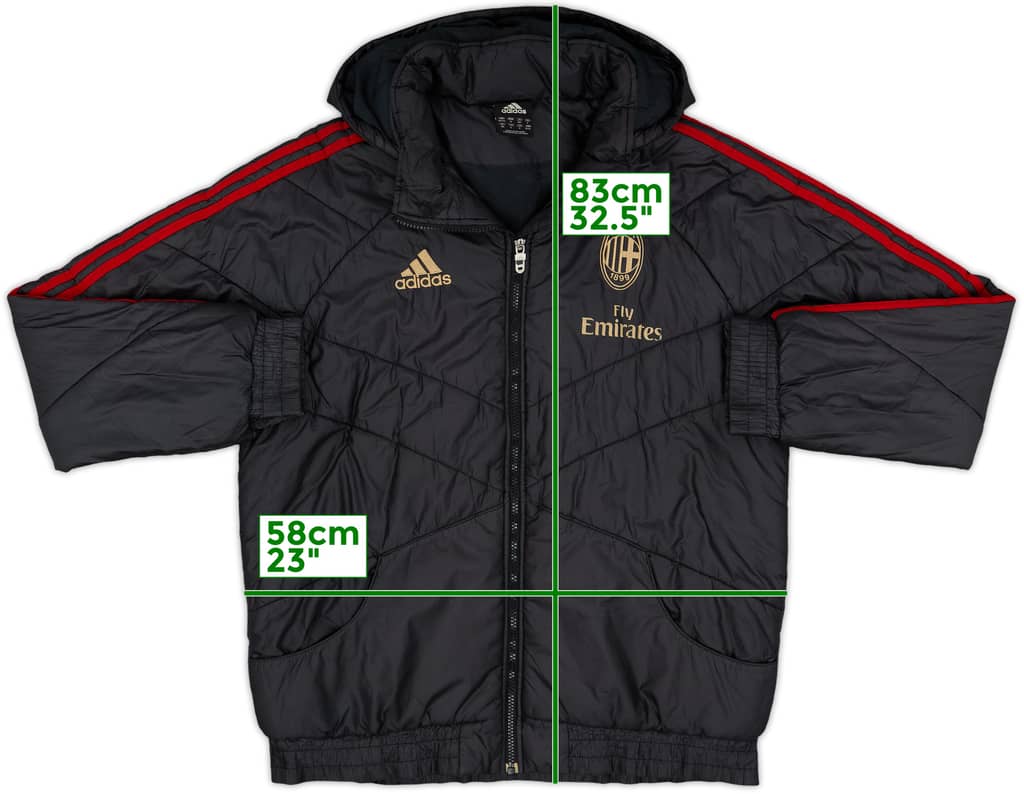 2012-13 AC Milan adidas Padded Bench Coat - 8/10 - (M/L)